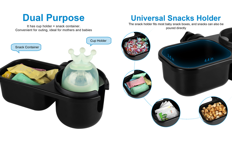 Convenient 2-in-1 Stroller Snack Tray with Cup Holder - Non-Slip Accessory for Uppababy Strollers