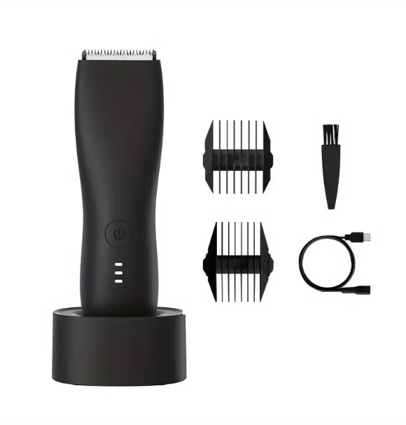 1pc, Body Trimmer For Men, Ball Shaver, Electric Groin & Pubic Hair Trimmer, Waterproof Wet/Dry Groomer, Replaceable Ceramic Male Hygiene Razor Clippers For Full Body Grooming