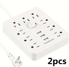 1 set Fireproof Surge Protector Power Strip with 9 Outlets, 3 USB Ports, and 5ft Extension Cord - Wall Mountable Desktop Charging Station for Home and Office Use - Protect Your Devices from Power Surges and Overloads