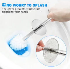 2 Set, Toilet Brush With Holder Set, Stainless Steel Long Handle Toilet Cleaning Brush With Holder, Flexible Toilet Bowl Cleaning Brush, No Dead Corner, Bathroom Cleaning Brush, Cleaning Supplies, Cleaning Tool