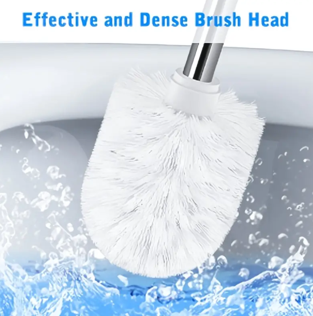 2 Set, Toilet Brush With Holder Set, Stainless Steel Long Handle Toilet Cleaning Brush With Holder, Flexible Toilet Bowl Cleaning Brush, No Dead Corner, Bathroom Cleaning Brush, Cleaning Supplies, Cleaning Tool