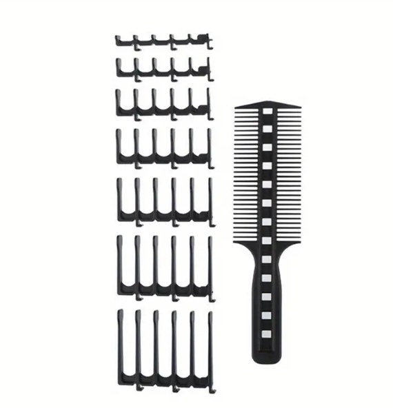 DIY Hair Cutting Guide Comb Set With Scissor Clipper - Perfect For Barbers And Novices - Unisex - Easy To Use And Maintain