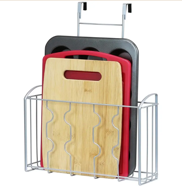 1/2 Packs Kitchen Storage Rack, Cabinet Door Organizer Holder, Cutting Board Organizer For Kitchen, Home Kitchen Supplies