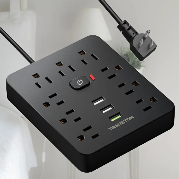 1 set Fireproof Surge Protector Power Strip with 9 Outlets, 3 USB Ports, and 5ft Extension Cord - Wall Mountable Desktop Charging Station for Home and Office Use - Protect Your Devices from Power Surges and Overloads