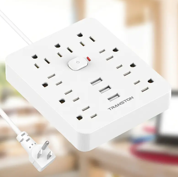 1 set Fireproof Surge Protector Power Strip with 9 Outlets, 3 USB Ports, and 5ft Extension Cord - Wall Mountable Desktop Charging Station for Home and Office Use - Protect Your Devices from Power Surges and Overloads