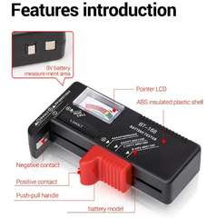 Battery Tester, Accurate And Portable Model Battery Checker For AA AAA C D 9V 1.5V Button Cell Batteries