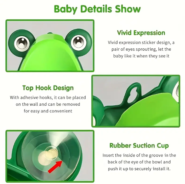 Cute Frog Potty Toilet Urinal, Wall-Mounted Toilet Training Urinal