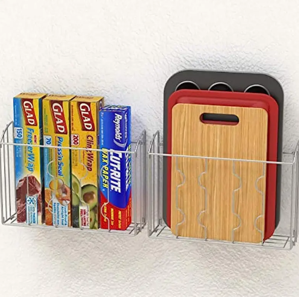 1/2 Packs Kitchen Storage Rack, Cabinet Door Organizer Holder, Cutting Board Organizer For Kitchen, Home Kitchen Supplies