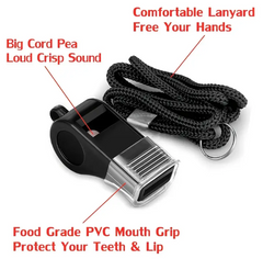 2pcs Plastic Sports Whistles With Lanyard, Whistle With Loud Crisp Sound Ideal For Coaches, Referees