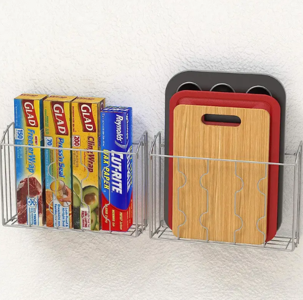 1/2 Packs Kitchen Storage Rack, Cabinet Door Organizer Holder, Cutting Board Organizer For Kitchen, Home Kitchen Supplies