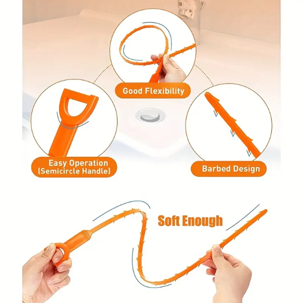 1/3pcs Solid Color Sewer Dredging Tool, Plastic Household Sewer Hair Catcher, Hair Drain Clog Remover Cleaning Tool, Hair Clog Removal Cleaner For Home, Perfect For Bath Tubs, Toilets, Sinks & More