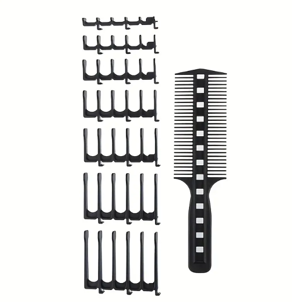 DIY Hair Cutting Guide Comb Set With Scissor Clipper - Perfect For Barbers And Novices - Unisex - Easy To Use And Maintain