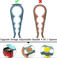 Jar Opener Bottle Opener And Can Opener For Weak Hands, Seniors With Arthritis And Anyone With Low Strength, 5 In 1 Multi Can Opener-Ergonomic Multifunctional Kitchen Tools Set With Silicone Handle Easy To Use For Children, Elderly