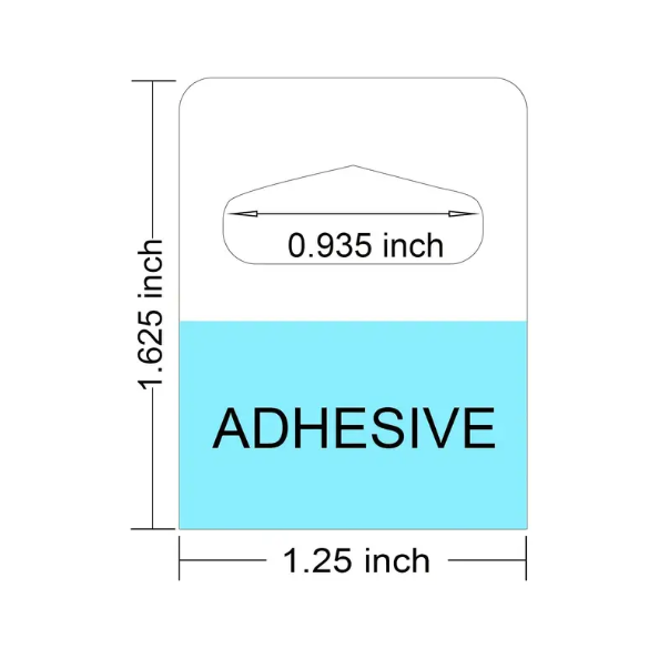 1-1/4" X 1-5/8" Slot Hole Hang Tags Strong Self Adhesive Hang Tabs Great For Retail Displays In Business Shops Slot Hole Self Adhesive Hanging Tabs Heavy Duty Clear Plastic Hang Tags Hook For Store Retail Display Tab