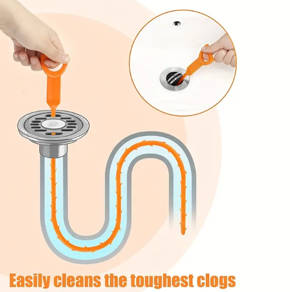 1/3pcs Solid Color Sewer Dredging Tool, Plastic Household Sewer Hair Catcher, Hair Drain Clog Remover Cleaning Tool, Hair Clog Removal Cleaner For Home, Perfect For Bath Tubs, Toilets, Sinks & More