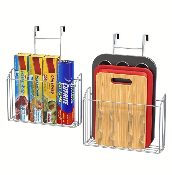 1/2 Packs Kitchen Storage Rack, Cabinet Door Organizer Holder, Cutting Board Organizer For Kitchen, Home Kitchen Supplies